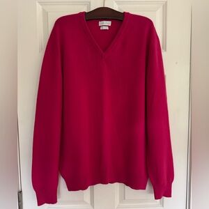 John Laing 100% cashmere pink v-neck long sleeve sweater men’s L
